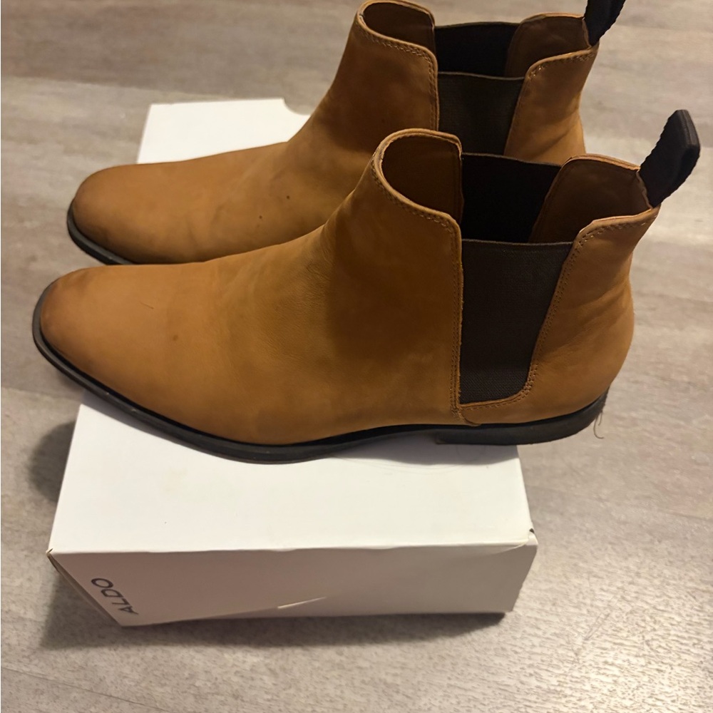 Aldo Men's Brown Leather Ankle Boots